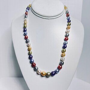 Honora Pastel Colors Graduated Freshwater Baroque Pearl Necklace (6039)